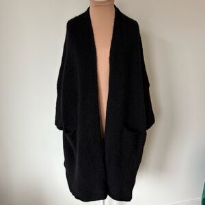 American Vintage Vacaville 3/4-Sleeve Wool Mohair Black Long Cardigan NWT OS